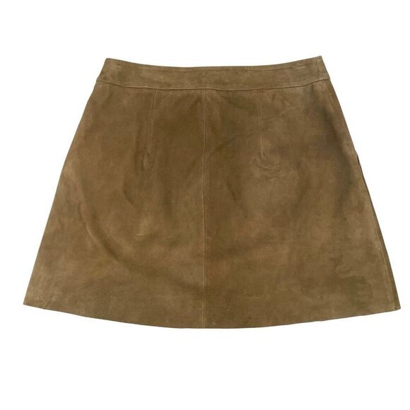 NEW Muubaa Impala Suede front‎ zip Mini Skirt Size  US 6 - Picture 3 of 8